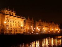 Prague and Moldau at night